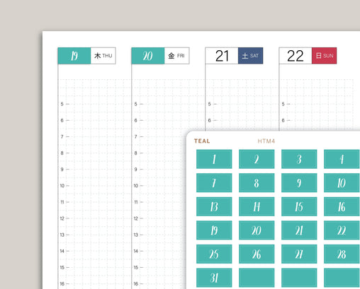 Date Covers for 2022 Hobonichi Cousin HTM4