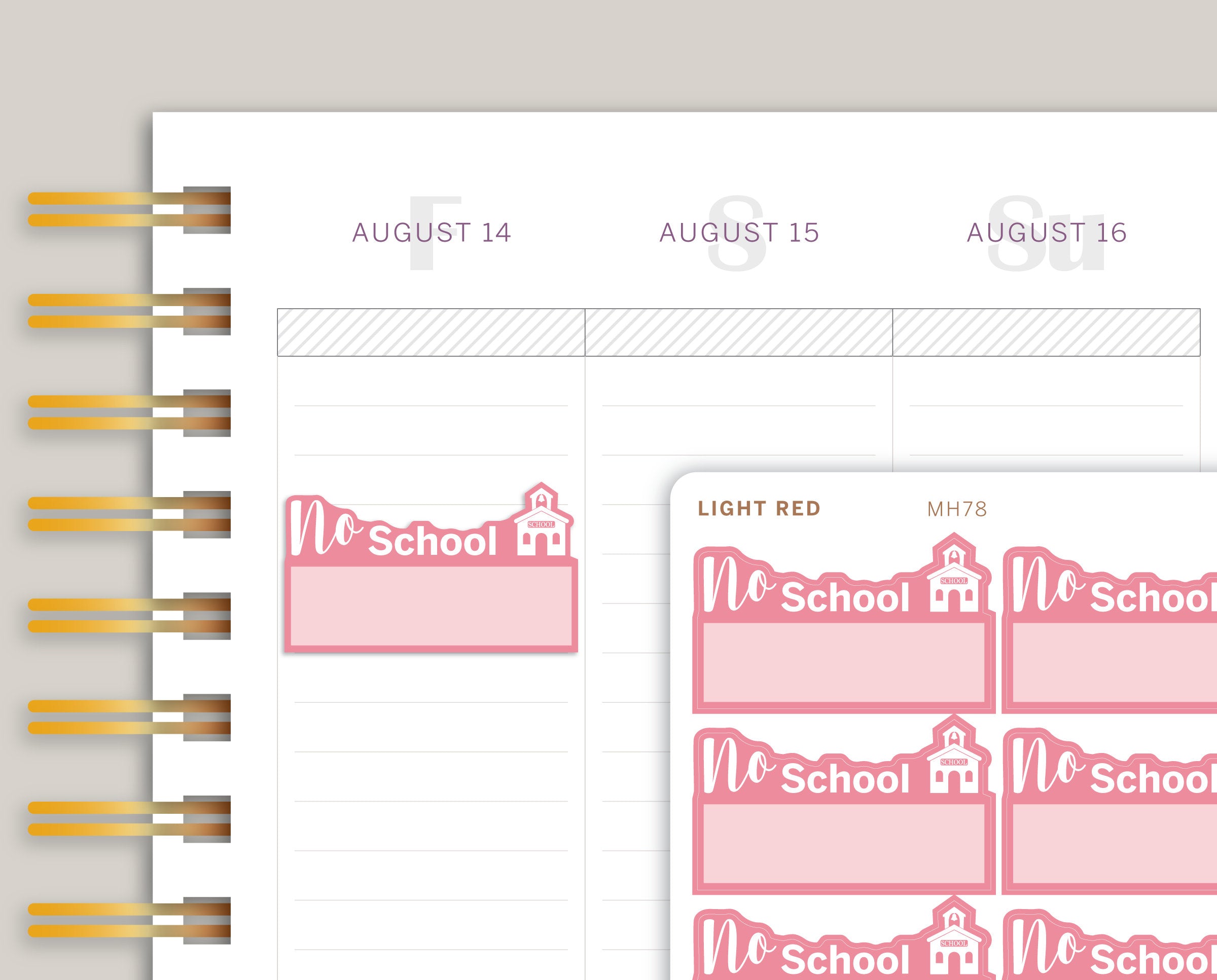 No School Quarter Box Planner Stickers for MakseLife Planner MH78