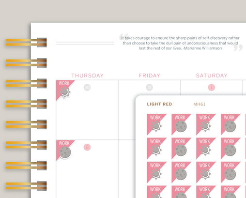 Morning and Night Work Shift Planner Stickers for MakseLife Planner MH61