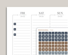 Professional Two Toned Square Checkbox Planner Stickers PCM5