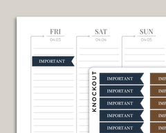 Professional Flag Headers Serif Font Planner Stickers PCL2-S