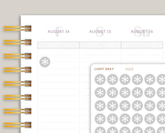 Grey Asterisk Circle Planner Stickers NQ18