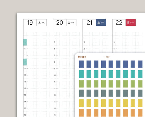 Transparent One Hour Time Strip for Hobonichi Cousin HTM1