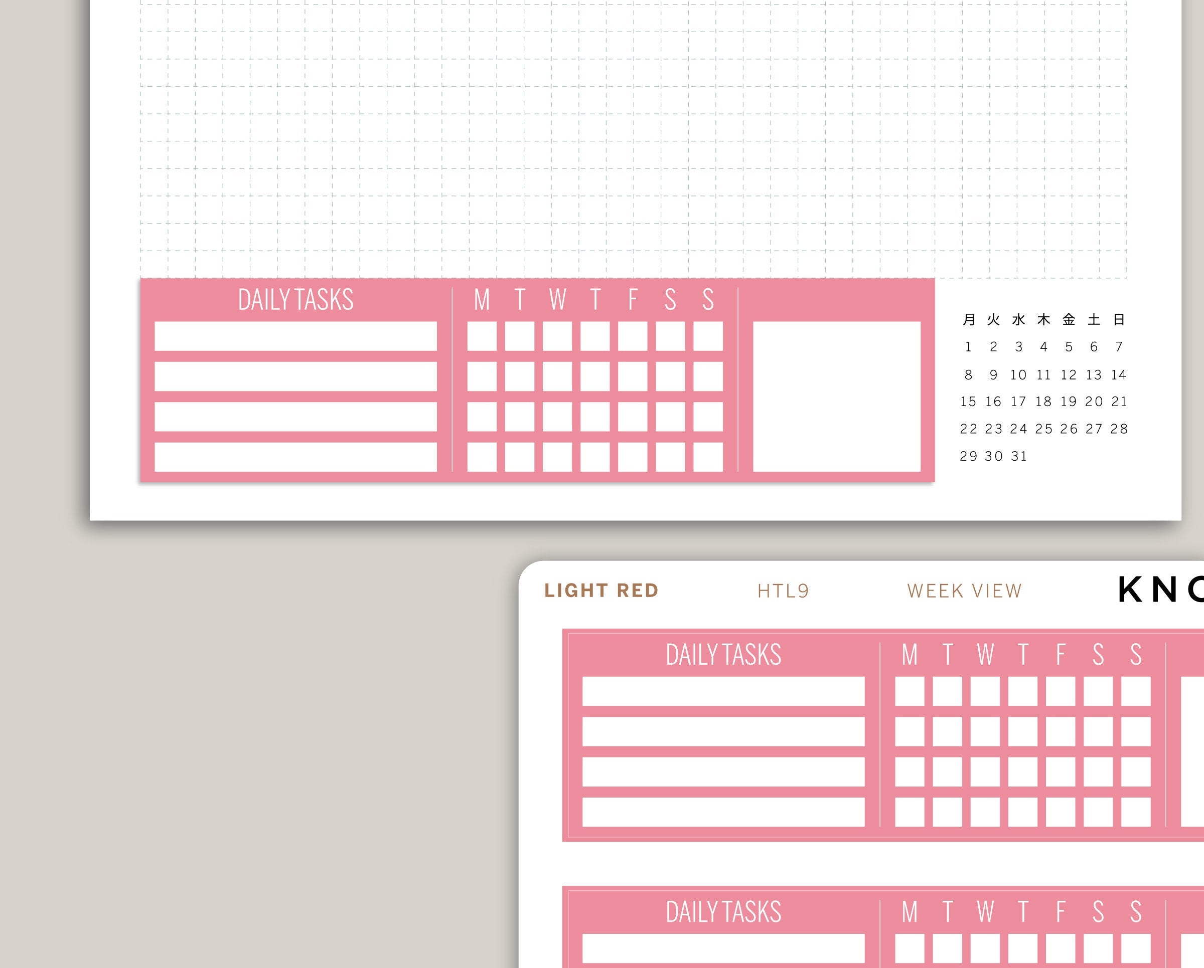 Right Side Daily Habits for Hobonichi Cousin HTL9