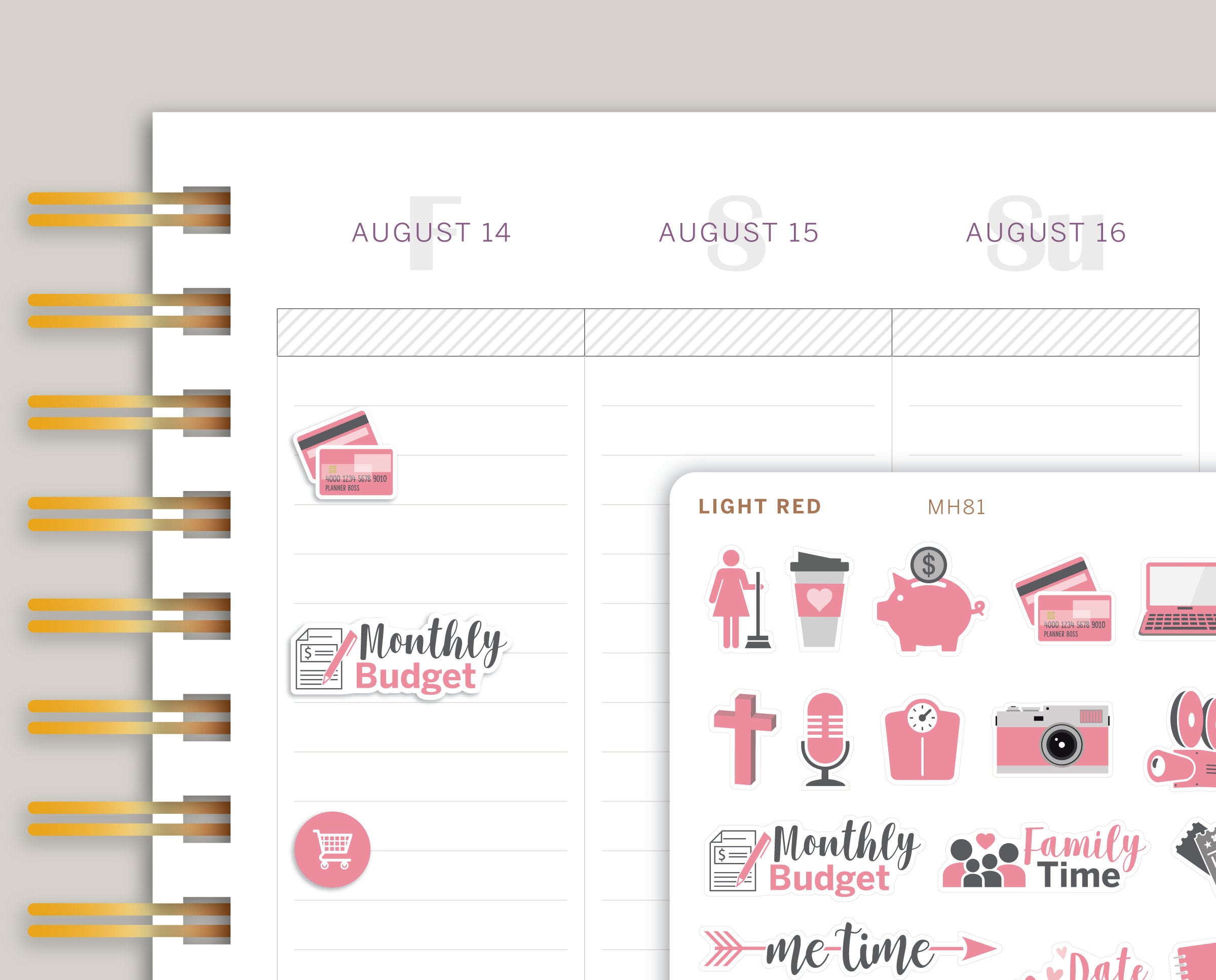 Icon Sampler Sticker Sheet for MakseLife Planner MH81