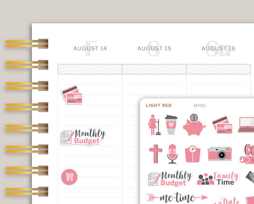 Icon Sampler Sticker Sheet for MakseLife Planner MH81