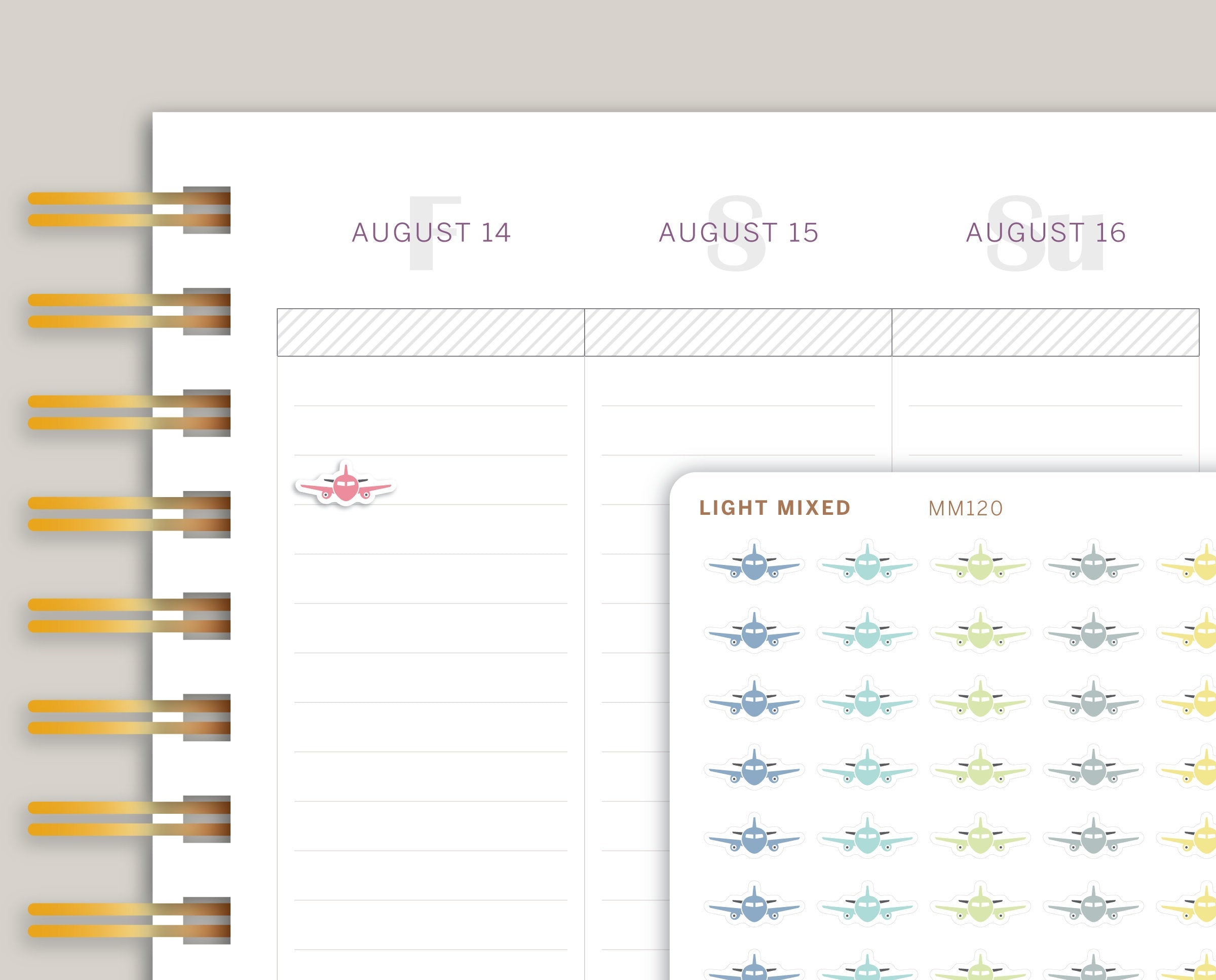 Mini Airplane Icon Planner Stickers for MakseLife Planner MM120