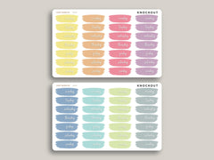 Brush Style Day of the Week Stickers for MakseLife Planners MH90