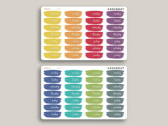 Brush Style Day of the Week Stickers for MakseLife Planners MH90