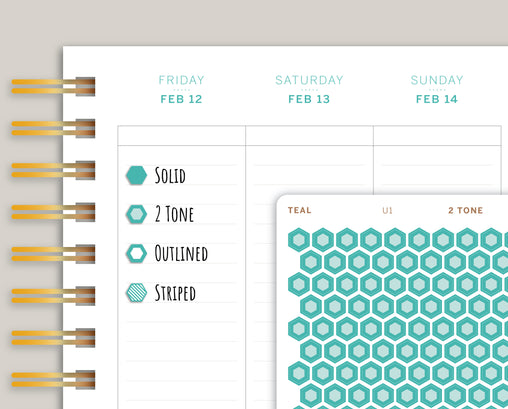 Mini Hexagons Stickers for 2021 Makse Life Planner U1