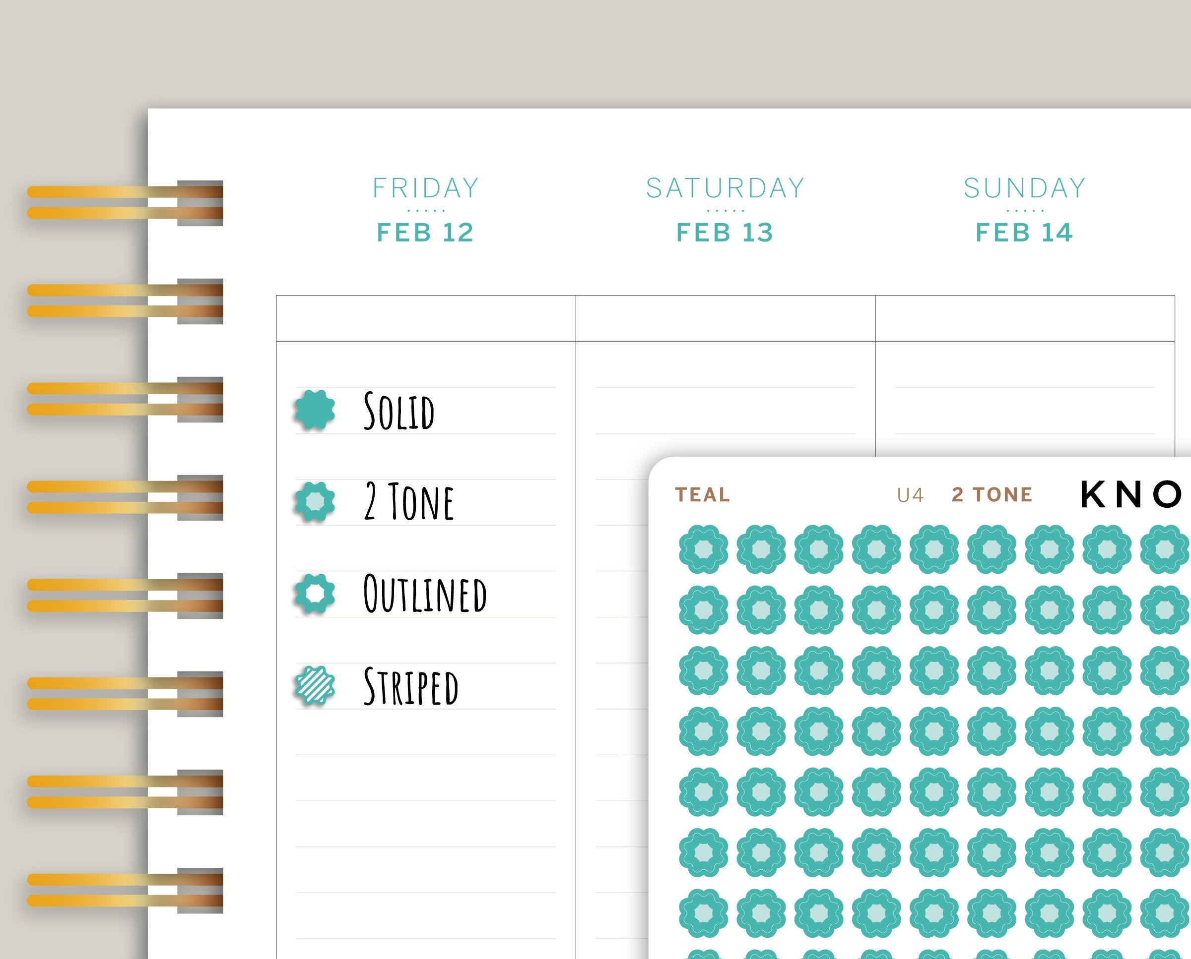 Scallop Circle Planner Stickers for 2021 MakseLife Planner U4