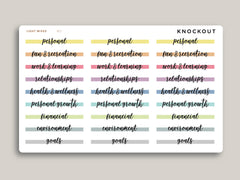Goal Label Highlight Header Stickers for MakseLife Planners R17