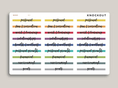 Goal Label Highlight Header Stickers for MakseLife Planners R17