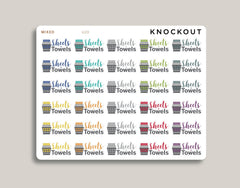 Sheets & Towels Icon Planner Stickers for MakseLife Planner U20