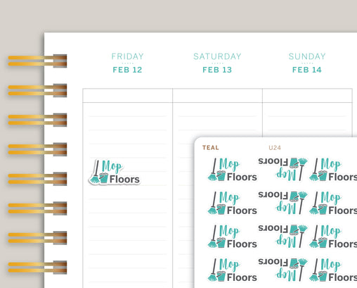 Mop Floors Planner Stickers for MakseLife Planner U24