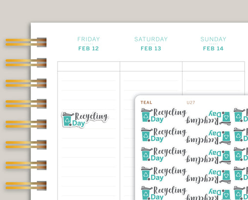 Recycling Day Icon Planner Sticker for MakseLife Planner U27
