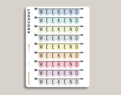 Vertical Weekend Banner Stickers for Makse Life Planner U15