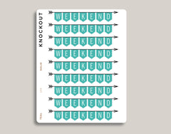 Vertical Weekend Banner Stickers for Makse Life Planner U15