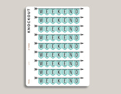 Vertical Weekend Banner Stickers for Makse Life Planner U15