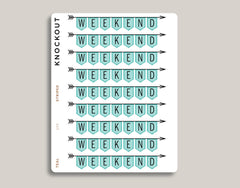 Vertical Weekend Banner Stickers for Makse Life Planner U15