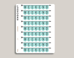 Vertical Weekend Banner Stickers for Makse Life Planner U15