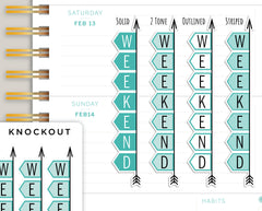 Horizontal Weekend Banner Stickers for Makse Life Planner R21