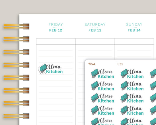 Clean Kitchen Icon Planner Stickers for MakseLife Planner U23