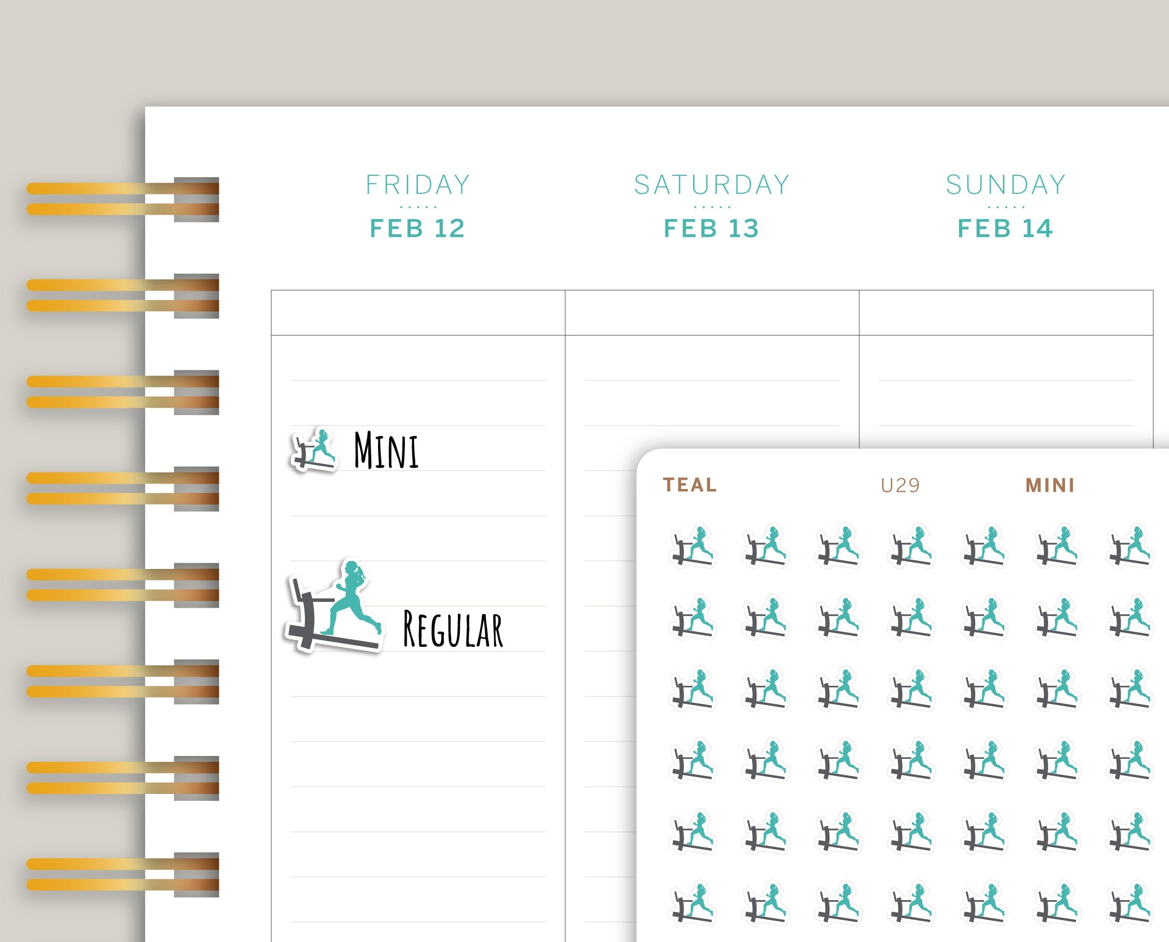 Treadmill Icon Planner Stickers for Makse Life Planner U29