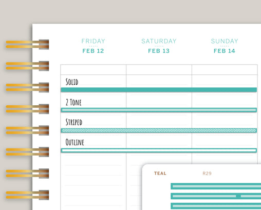 Full Length Vertical Washi Stickers for Makse Life Planners R29