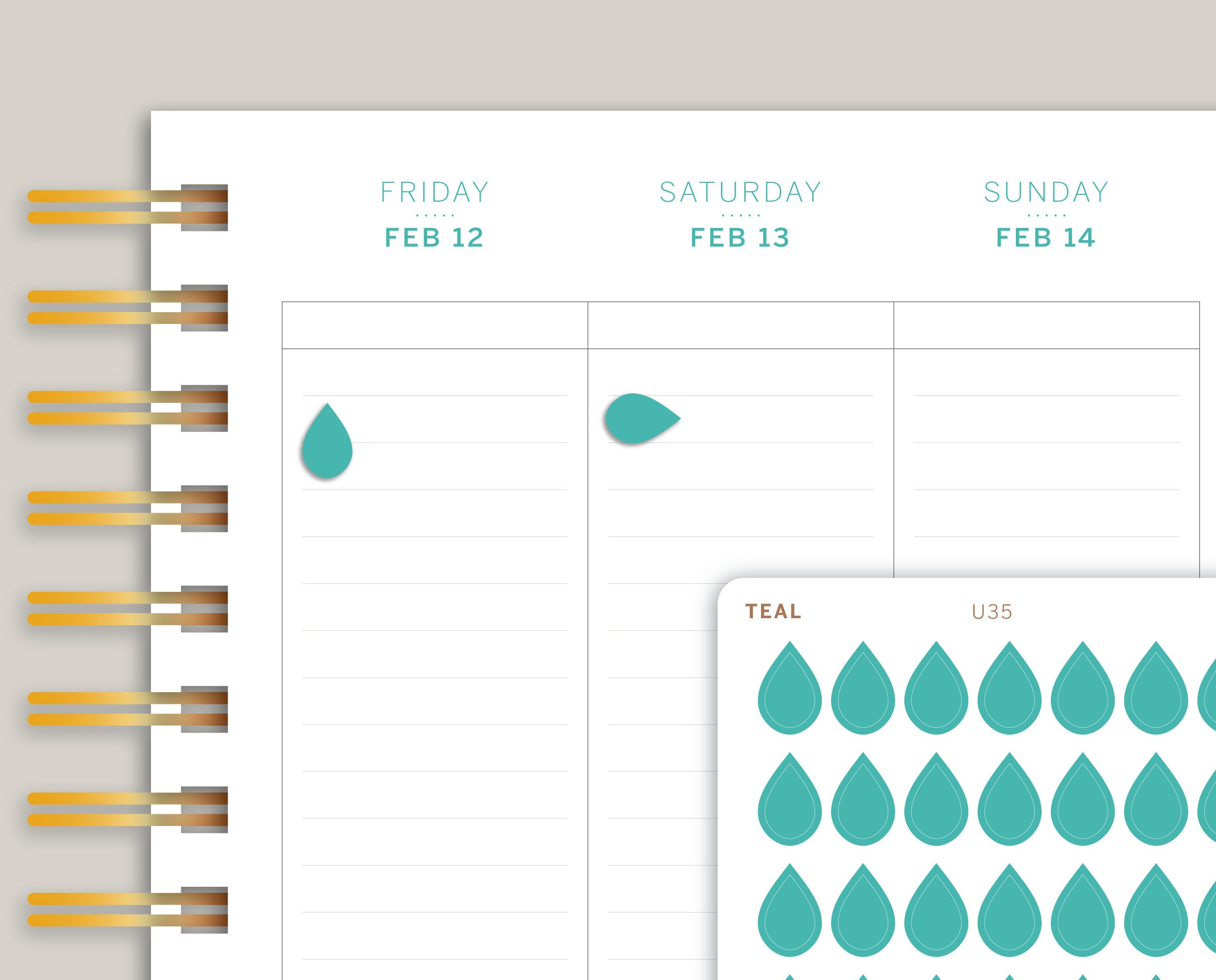 Mini Drop Planner Stickers for Makse Life Planner U35