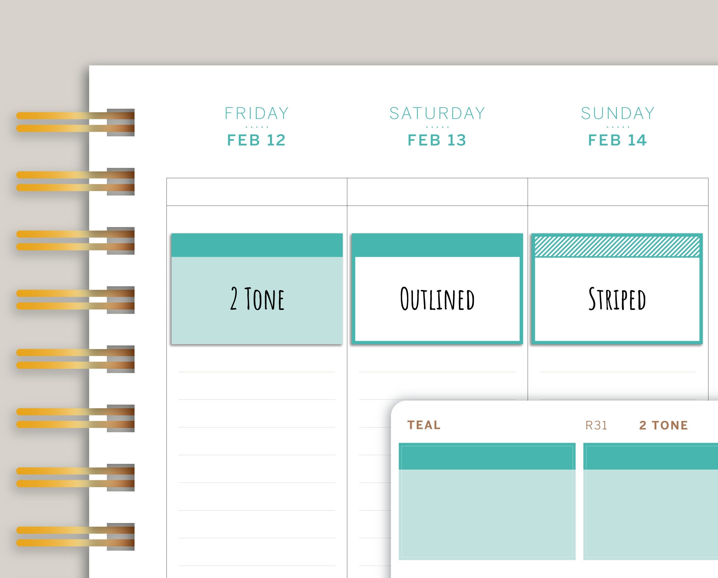 Half Box with Label Stickers for  MakseLife Planner R31