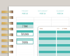 Quarter Box with Label Stickers for MakseLife Planner R30