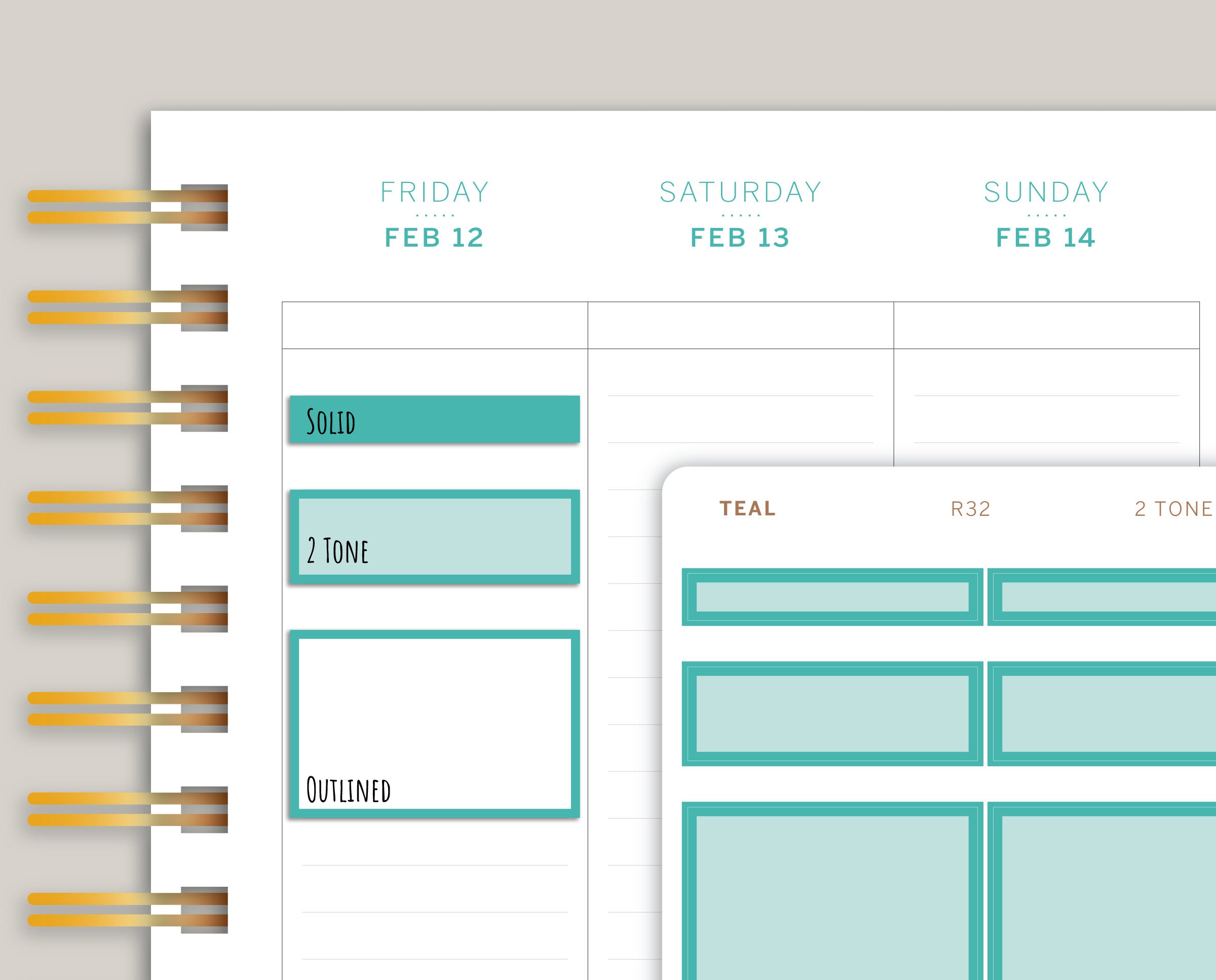 Box Sticker Sampler for  Makse Life Planner R32