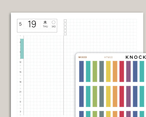 Transparent Three Hour Time Strip for Hobonichi Cousin HTM10