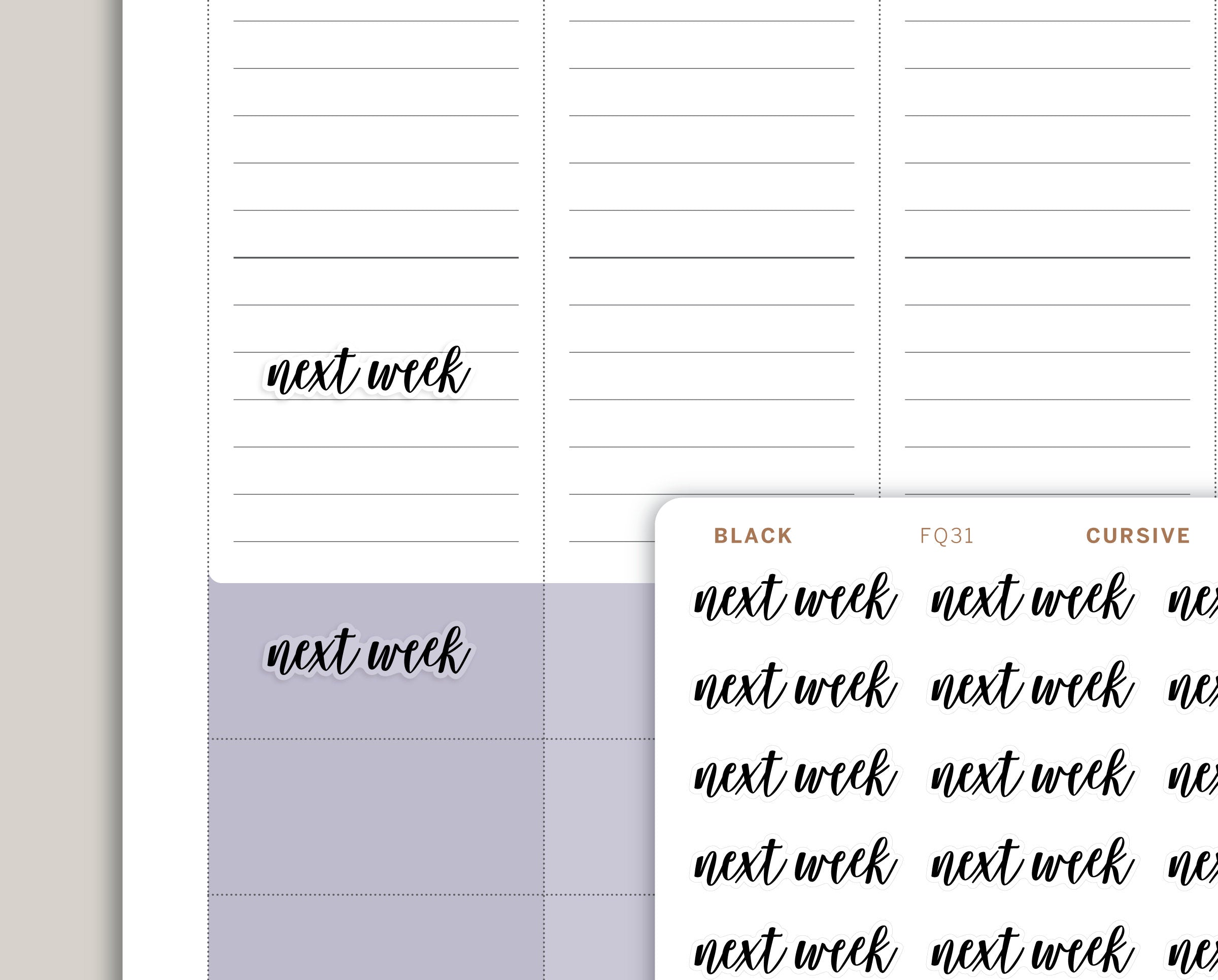 Transparent Next Week Planner Sticker FQ31
