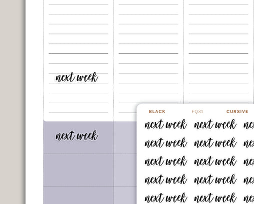 Transparent Next Week Planner Sticker FQ31