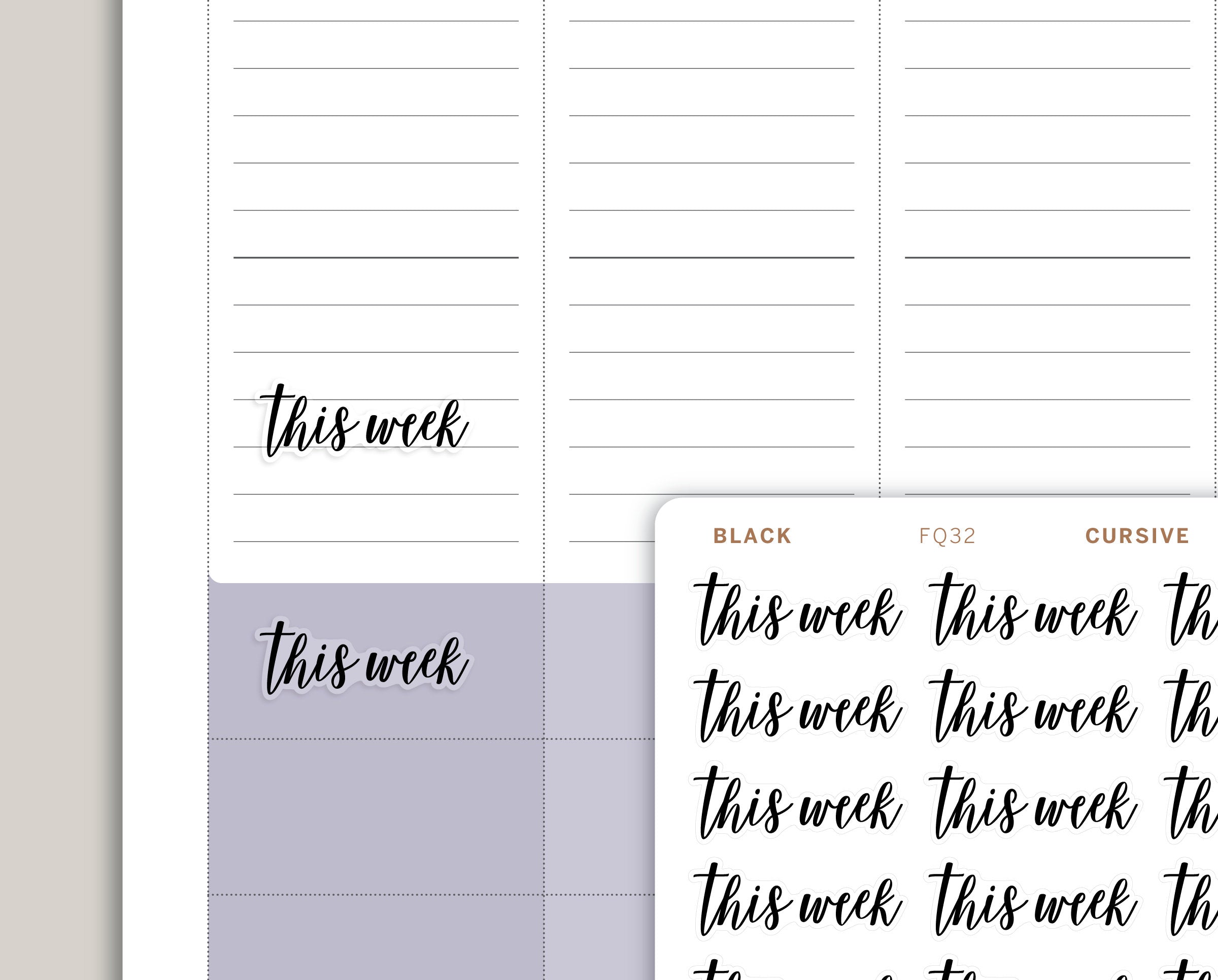 Transparent This Week Planner Sticker FQ32