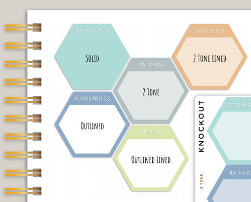 Goal Hexagon with Category Planner Stickers for Makse Life Planners R41