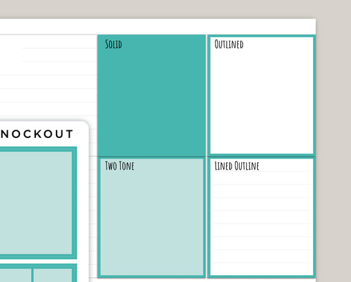 Side Full Box Planner Stickers for  Makse Life Horizontal Planner R36