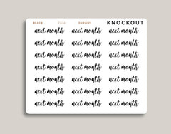 Transparent Next Month Planner Sticker FQ34