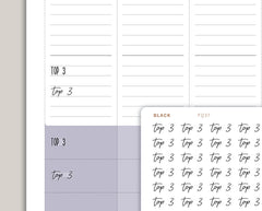 Transparent Top 3 Planner Sticker FQ37