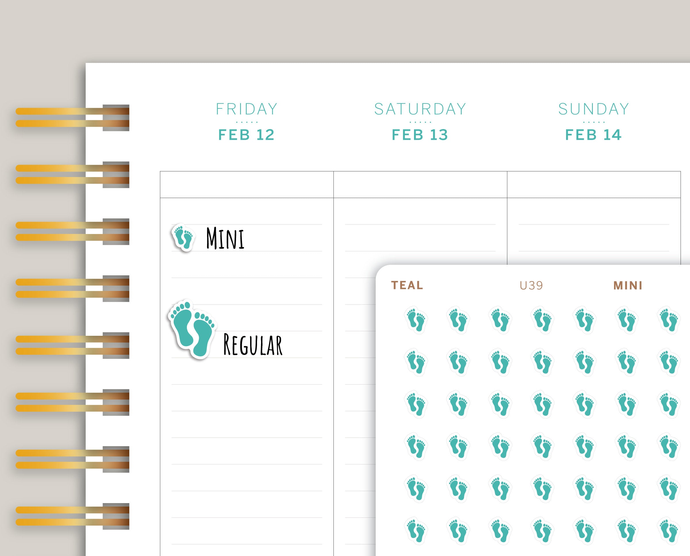 Baby Feet Icon Planner Stickers for Makse Life Planners U39