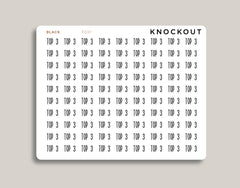 Transparent Top 3 Planner Sticker FQ37