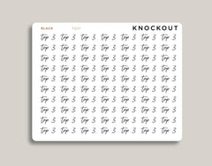 Transparent Top 3 Planner Sticker FQ37