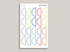Inset Line Half Circle Planner Stickers for Makse Life R43