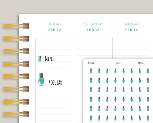 Nail Polish Planner Stickers for Makse Life Planners U43
