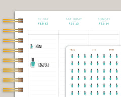 Nail Polish Planner Stickers for Makse Life Planners U43