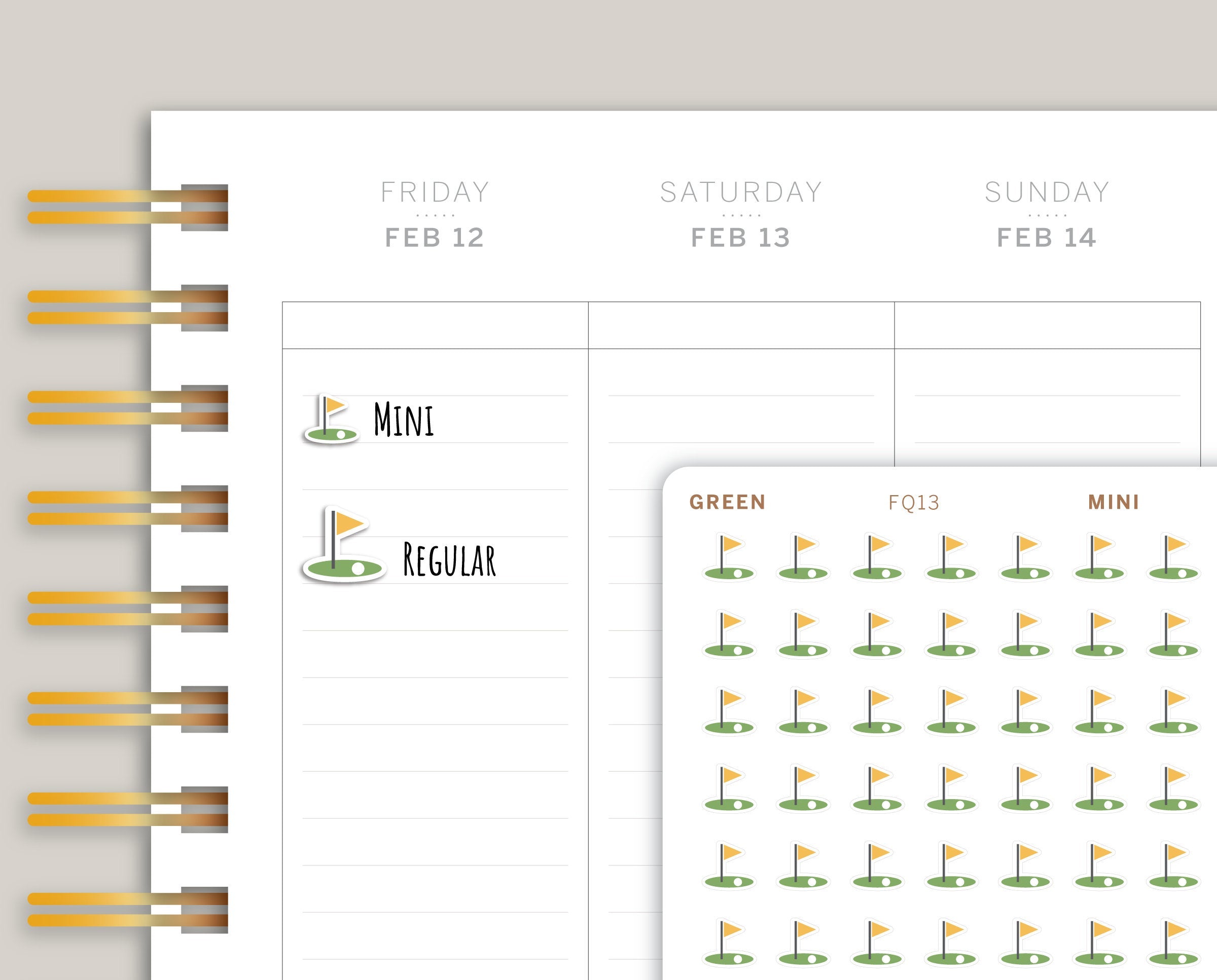Golf / Putting Green Sports Planner Stickers FQ13