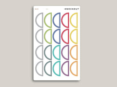 Inset Line Half Circle Planner Stickers for Makse Life R43