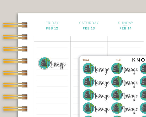 Massage Planner Stickers for Makse Life Planner U44